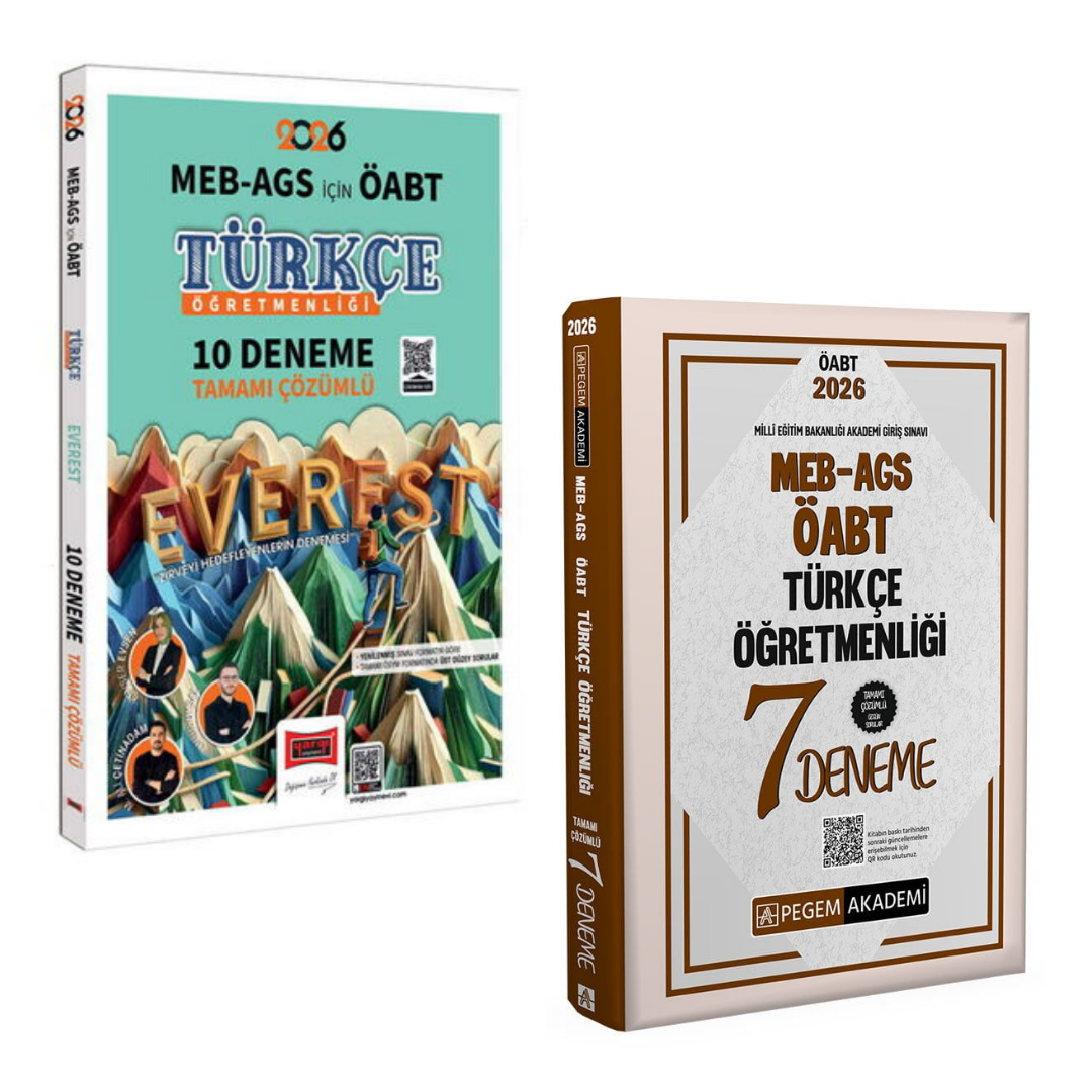 Yargı 2026 MEB-AGS ÖABT Türkçe Öğretmenliği 10 Deneme & MEB AGS ÖABT Türkçe Öğretmenliği 7 Deneme Pegem Seti