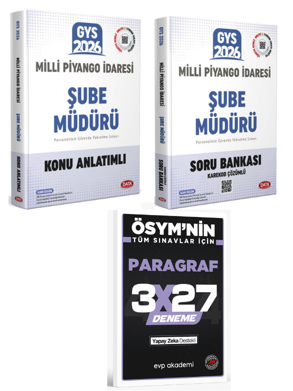 Data 2026 Milli Piyango İdaresi Genel Müdürlüğü GYS Şube Müdürü Konu+ Soru+ EVP Akademi Paragraf