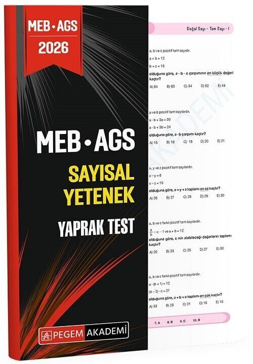 Pegem 2026 MEB-AGS Sayısal Yetenek Yaprak Test Pegem Akademi Yayınları