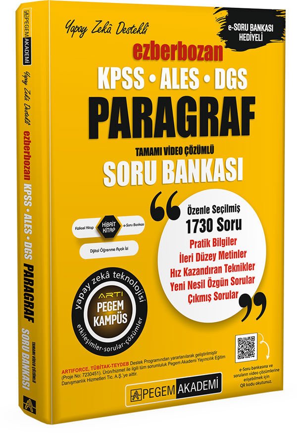 KPSS ALES DGS Ezberbozan Paragraf Soru Bankası Pegem Akademi