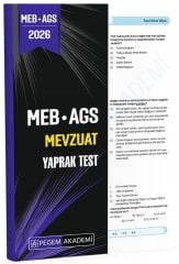 Pegem 2026 MEB-AGS Mevzuat Yaprak Test Pegem Akademi Yayınları