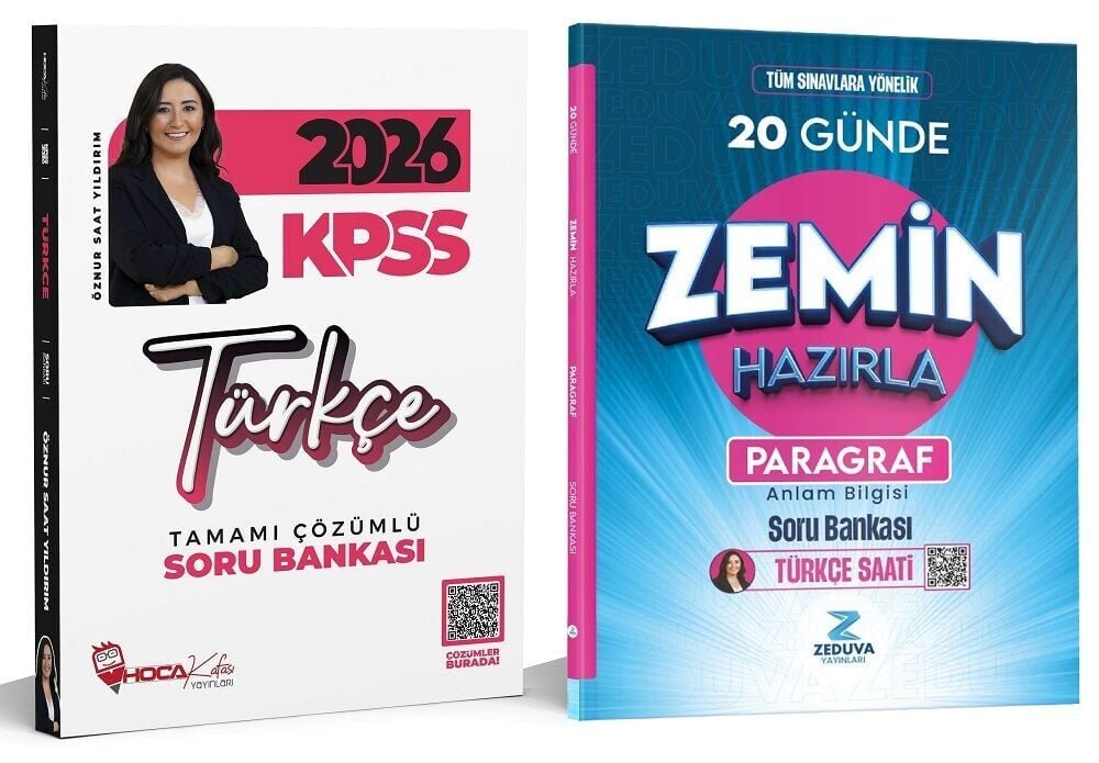 Hoca Kafası + Zeduva 2026 KPSS Türkçe + Paragraf 20 Günde Zemin Hazırla Soru Bankası 2 li Set - Öznur Saat Yıldırım Hoca Kafası + Zeduva Yayınları