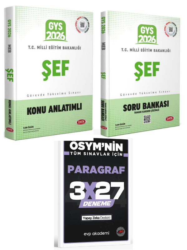 Data 2026 GYS Milli Eğitim Bakanlığı Şef Konu+ Soru +EVP Akademi Paragraf