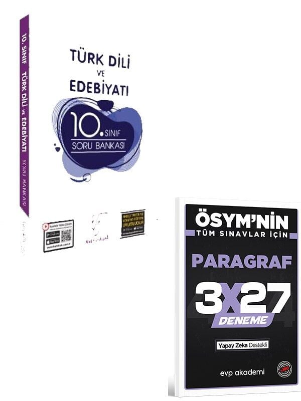 Karekök 2027 10. Sınıf Türk Dili ve Edebiyatı Soru Bankası+EVP Akademi 3x27 Paragraf Deneme