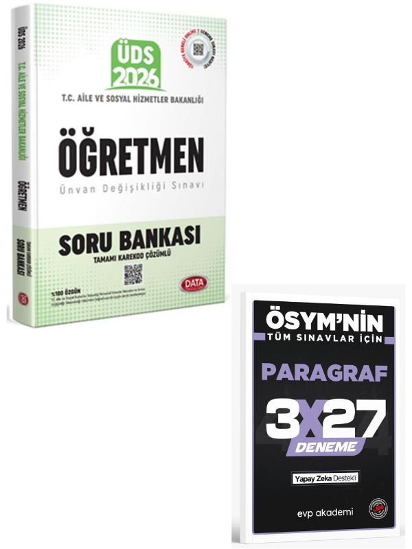 Data 2026 T.C. Aile ve Sosyal Hizmetler Bakanlığı ÜDS Öğretmen Kadrosu Soru Bankası+ EVP Akademi Paragraf