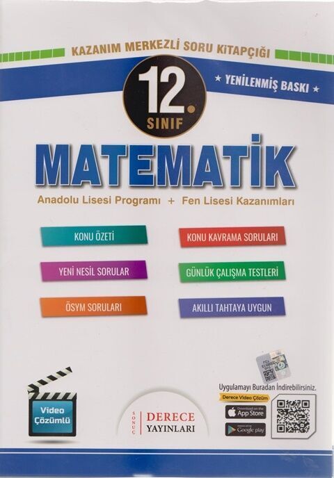 Derece Yayınları 12. Sınıf Matematik Kazanım Merkezli Soru Kitapçığı