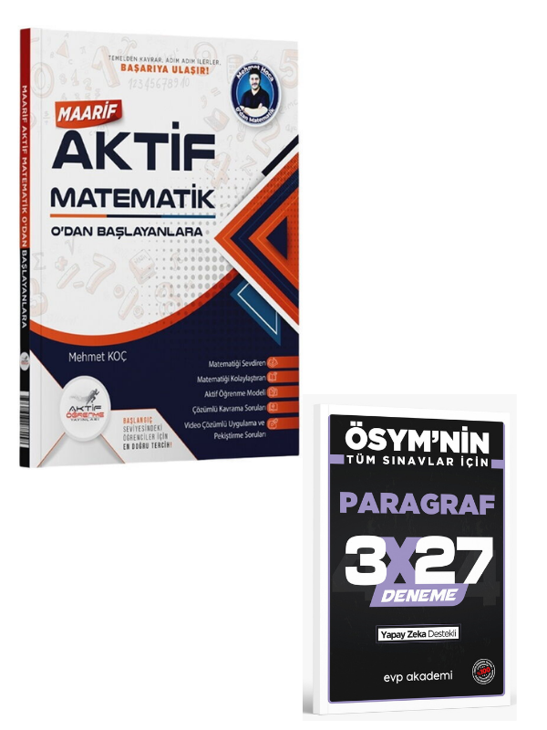Aktif Öğrenme 2027  TYT Maarif Aktif Matematik 0 dan Başlayanlara+ EVP Akademi Paragraf