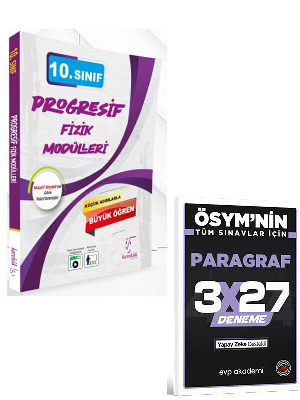 Karekök 2027 10. Sınıf Progresif Fizik Modülleri+EVP Akademi 3x27 Paragraf Deneme