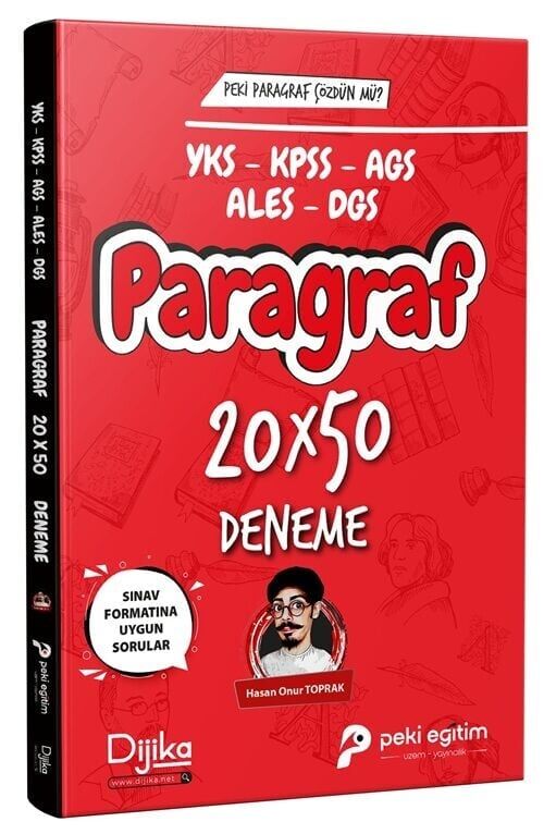 Dijika KPSS YKS MEB-AGS ALES DGS Paragraf 20x50 Deneme - Hasan Onur Toprak Dijika Yayınları