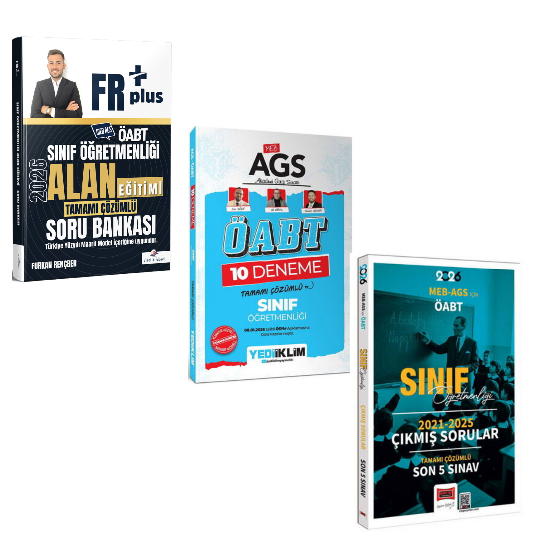Dizgi Kitap 2026 Meb Ags ÖABT Sınıf Öğretmenliği Soru Bankası & Yediiklim ÖABT Sınıf Öğretmenliği Deneme & Yargı ÖABT Sınıf Öğretmenliği Çıkmış Sorular Seti