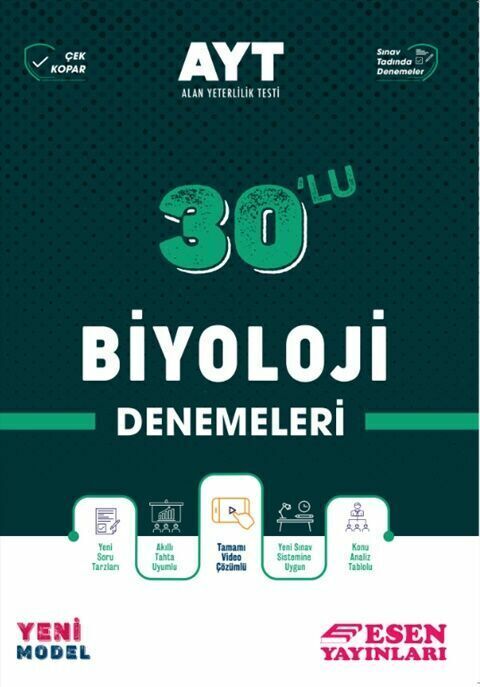 Esen Yayınları AYT Biyoloji 30 lu Deneme