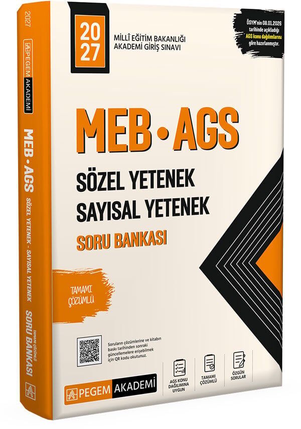 Pegem 2027 MEB-AGS Sözel-Sayısal Yetenek Soru Bankası Çözümlü Pegem Akademi Yayınları