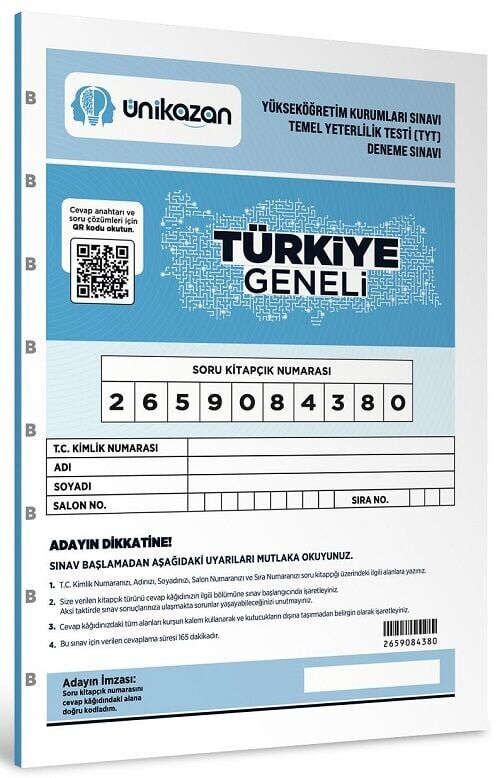 Marka 2026 YKS TYT Türkiye Geneli Ünikazan Deneme Sınavı Çözümlü Marka Yayınları