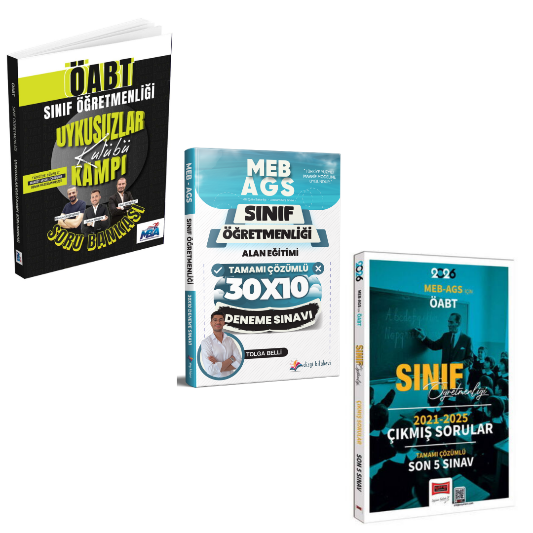 Dizgi Kitap 2026 Meb Ags ÖABT Sınıf Öğretmenliği Soru Bankası & ÖABT Sınıf Öğretmenliği Deneme & ÖABT Sınıf Öğretmenliği Çıkmış Sorular Yargı Yayınları Seti