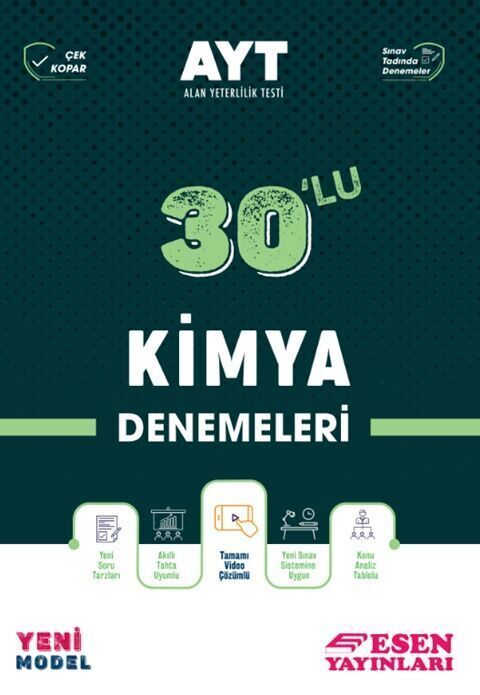 Esen Yayınları AYT Kimya 30 lu Deneme