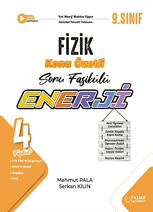 Palme 9. Sınıf Fizik Enerji Konu Özetli Soru Fasikülleri Palme Yayınları