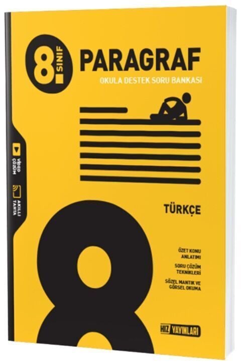 Hız Yayınları 8. Sınıf Türkçe Paragraf Soru Bankası