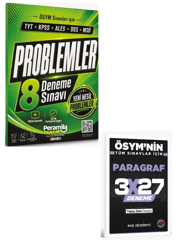 Peramila 2027 YKS TYT KPSS ALES DGS MSÜ Problemler 8 Deneme Çözümlü + EVP Akademi Paragraf