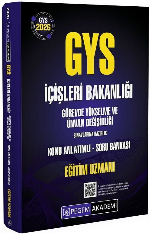 Pegem 2026 GYS İçişleri Bakanlığı Eğitim Uzmanı Konu Anlatımlı Soru Bankası Görevde Yükselme Pegem Akademi Yayınları