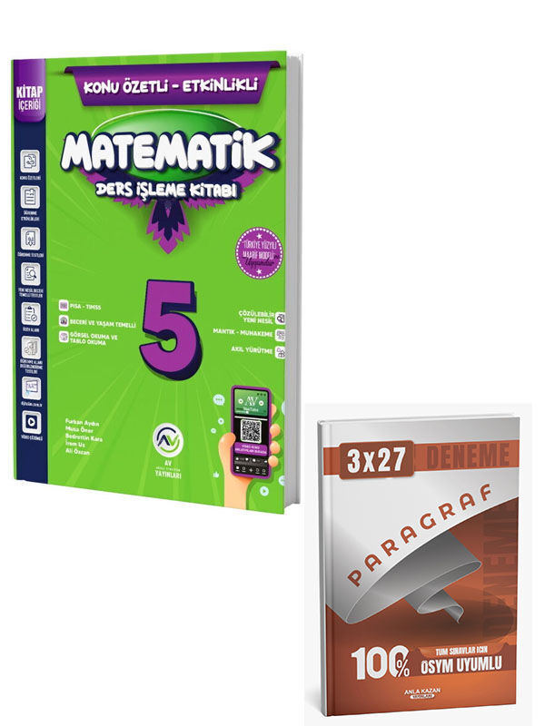 Av 2027 5. Sınıf Matematik Ders İşleme Kitabı+Anla Kazan Paragraf Deneme