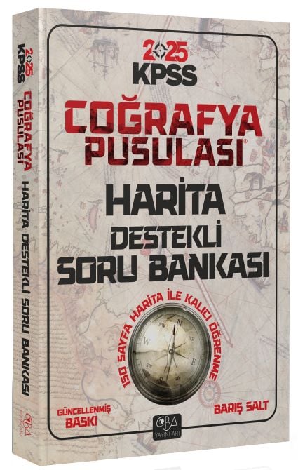 CBA  2025 KPSS Coğrafya Pusulası Harita Destekli Soru Bankası - Barış Salt CBA Akademi