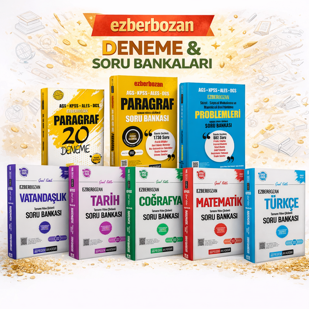 Pegem AGS-KPSS-ALES-DGS Ezberbozan Paragraf Soru Bankası & KPSS Tüm Dersler Soru Bankası & Paragraf Deneme Süper Sınav Kazandıran Set