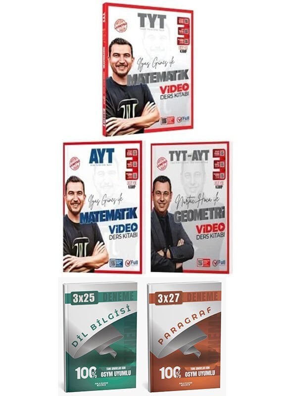 Full Matematik + Anla Kazan 2026 TYT AYT Geometri Matematik + Anla Kazan Deneme 5 li Set