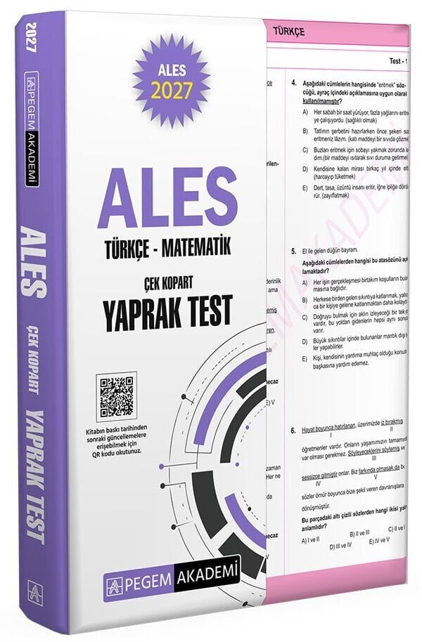 Pegem 2027 ALES Yaprak Test Pegem Akademi Yayınları