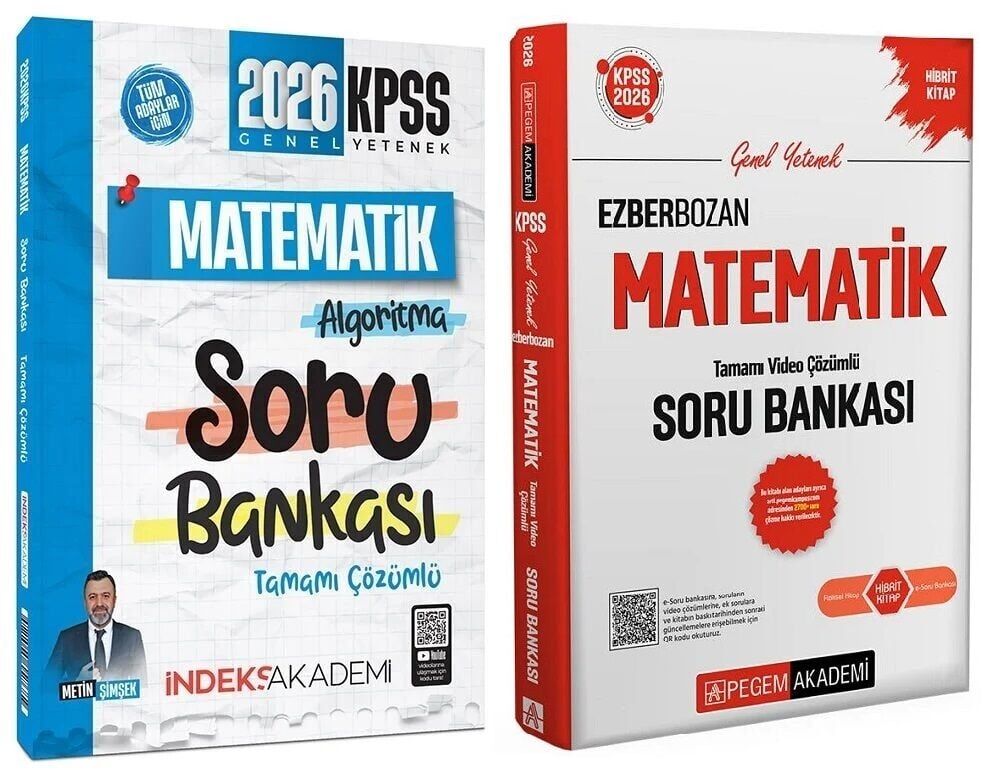 Pegem + İndeks 2026 KPSS Matematik Ezberbozan Soru Bankası 2 li Set - Metin Şimşek Pegem + İndeks Akademi Yayınları