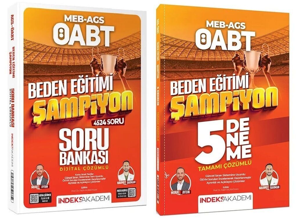 İndeks Akademi 2026 ÖABT MEB-AGS Beden Eğitimi Şampiyon Soru Bankası + 5 Deneme 2 li Set - Murat Aydın İndeks Akademi Yayıncılık