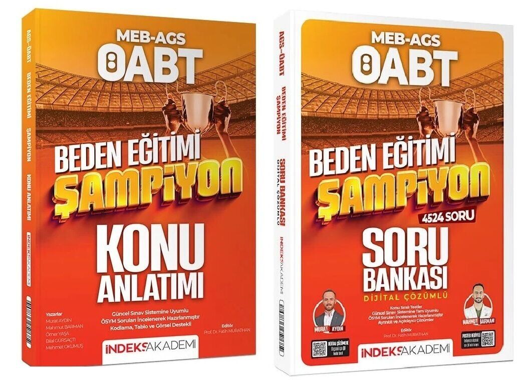İndeks Akademi 2026 ÖABT MEB-AGS Beden Eğitimi Şampiyon Konu Anlatımı + Soru Bankası 2 li Set - Murat Aydın İndeks Akademi Yayıncılık