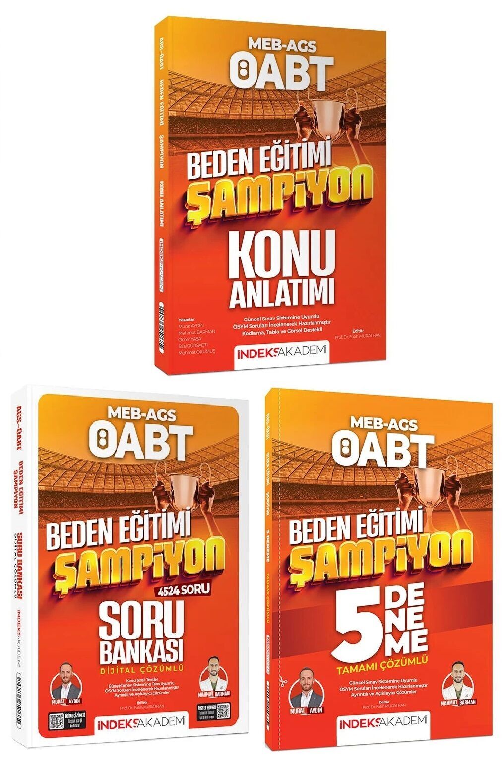 İndeks Akademi 2026 ÖABT MEB-AGS Beden Eğitimi Şampiyon Konu Anlatımı + Soru Bankası + 5 Deneme 3 lü Set - Murat Aydın İndeks Akademi Yayıncılık