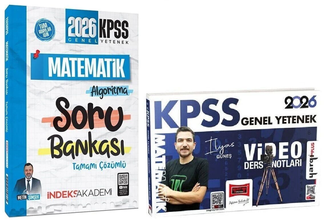 Yargı + İndeks 2026 KPSS Matematik Video Ders Notları + Soru Bankası 2 li Set - İlyas Güneş Yargı + İndeks Akademi Yayınları
