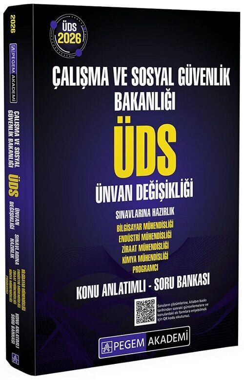 Pegem 2026 GYS ÜDS Çalışma ve Sosyal Güvenlik Bakanlığı Mühendis, Programcı Konu Anlatımlı Soru Bankası Görevde Yükselme Ünvan Değişikliği Pegem Akademi Yayınları