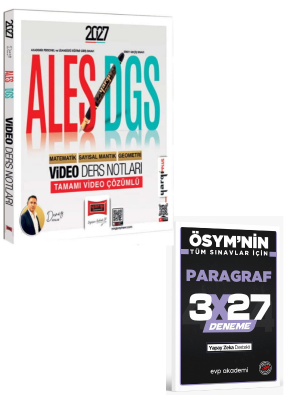 Yargı 2027 ALES DGS Matematik Sayısal Mantık Geometri Video Ders Notları+ EVP Akademi Paragraf