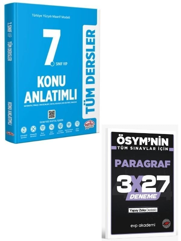 Data 2027 7. Sınıf Tüm Dersler Maarif Model Konu Anlatımlı+ EVP Akademi Paragraf