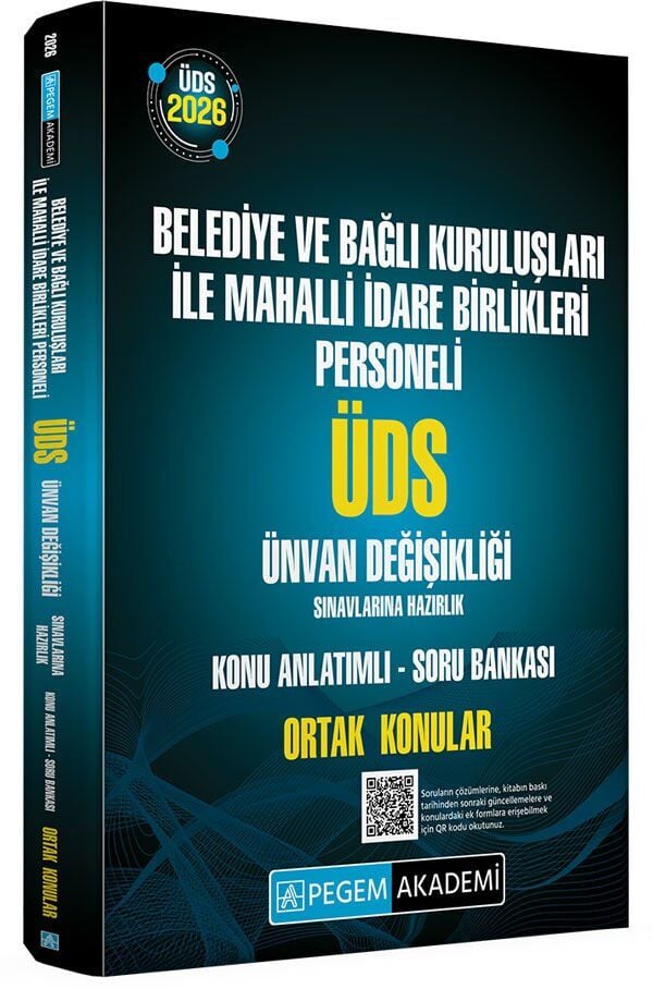 Pegem 2026 GYS ÜDS Belediye ve Bağlı Kuruluşları ile Mahalli İdare Birlikleri Ortak Konular Konu Anlatımlı Soru Bankası Görevde Yükselme Ünvan Değişikliği Pegem Akademi Yayınları