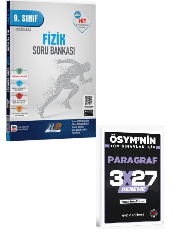 Hız ve Renk 2027 9. Sınıf Fizik HİT Soru Bankası+ EVP Akademi Paragraf