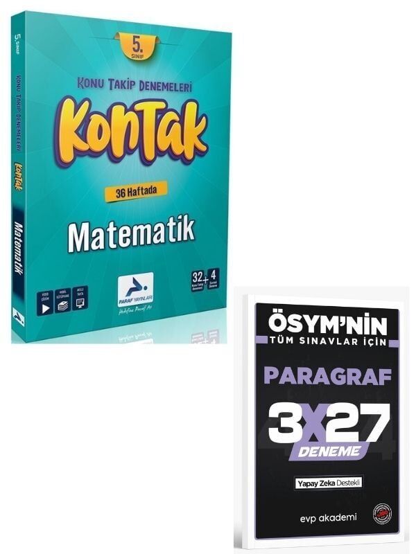 Paraf 2027 5. Sınıf Matematik Kontak Denemeleri+ EVP Akademi Paragraf