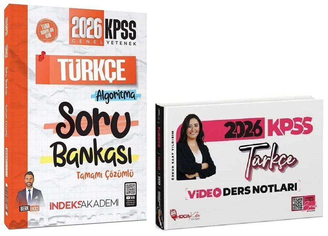 Hoca Kafası + İndeks 2026 KPSS Türkçe Video Ders Notları + Soru Bankası 2 li Set - Öznur Saat Yıldırım Hoca Kafası + İndeks Akademi Yayınları