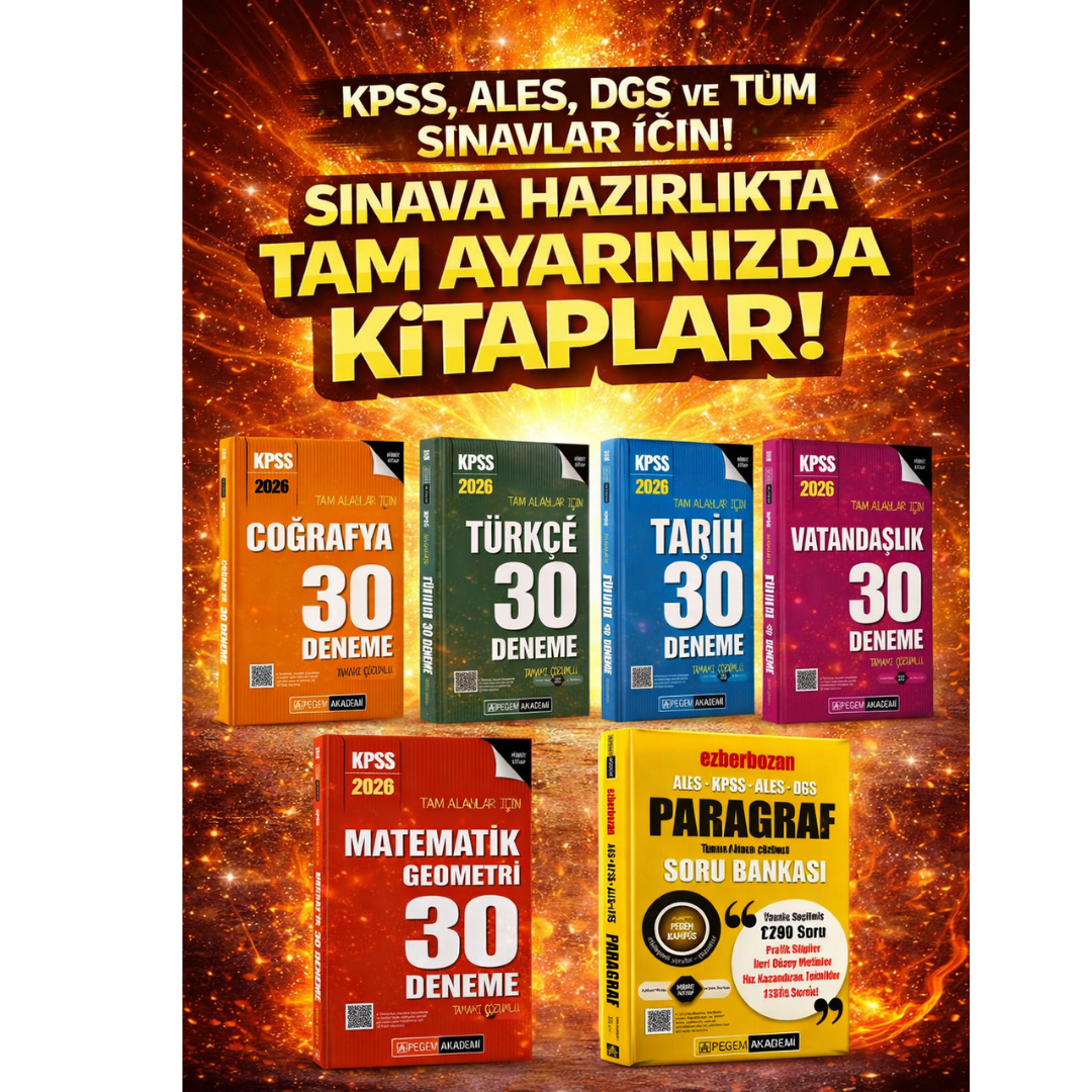 Pegem Paragraf Tamamı Video Çözümlü Soru Bankası & KPSS Tüm Dersler 30 Deneme Seti