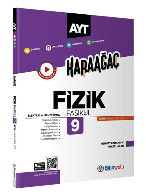Bilim Yolu YKS AYT Fizik Fasikül-9 Elektrik ve Manyetizma Karaağaç Konu Özetli Soru Bankası