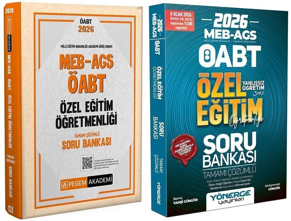 Pegem + Yönerge 2026 ÖABT MEB-AGS Özel Eğitim Öğretmenliği Soru Bankası 2 li Set Pegem Akademi + Yönerge Yayınları