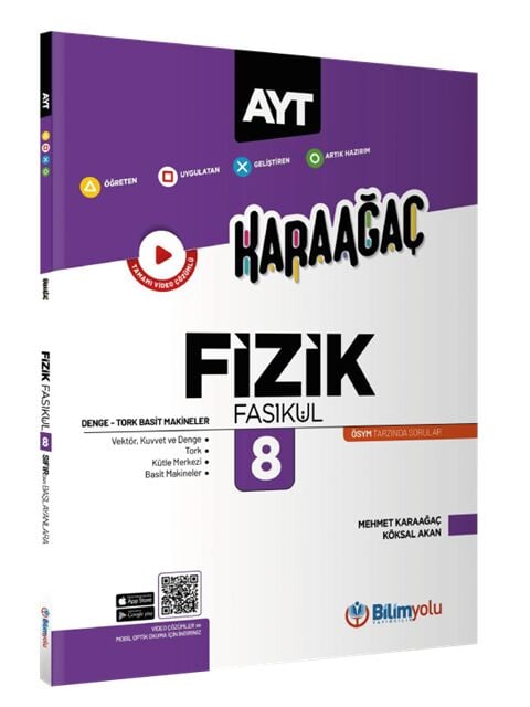 Bilim Yolu YKS AYT Fizik Fasikül-8 Denge-Tork Basit Makineler Karaağaç Konu Özetli Soru Bankası