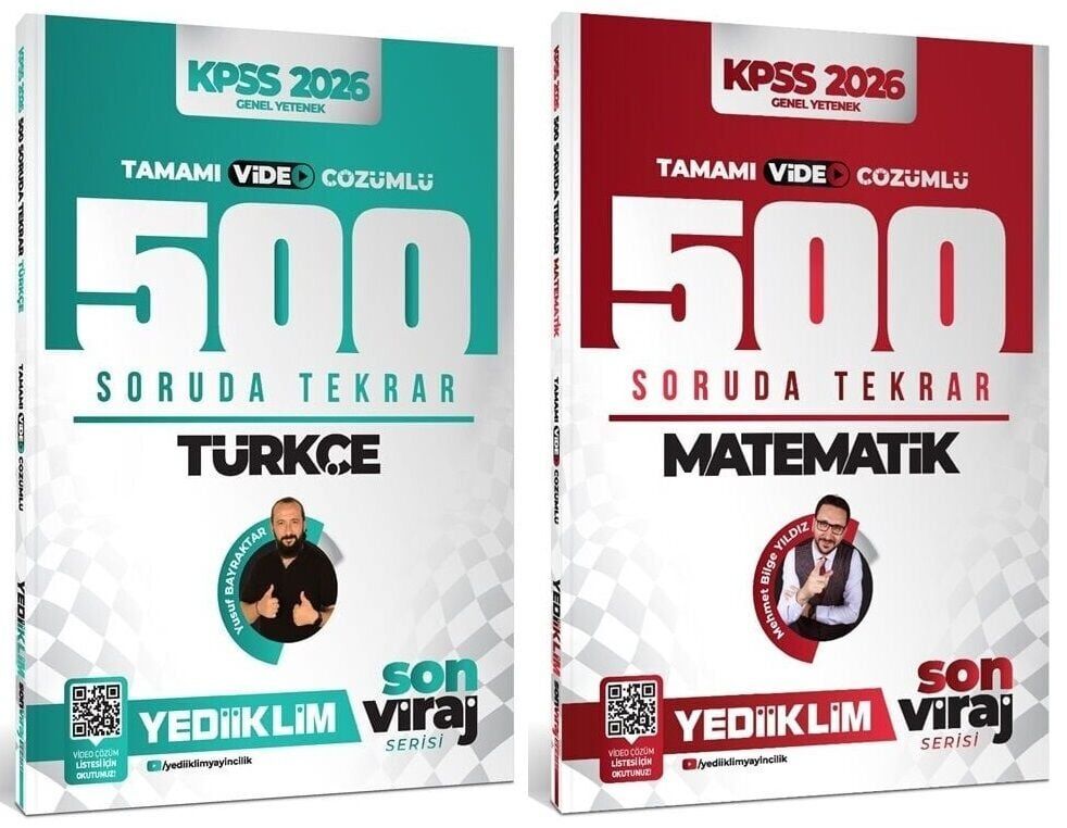 Yediiklim 2026 KPSS Türkçe + Matematik 1000 Soruda Tekrar Son Viraj Serisi 5 li Set Yediiklim Yayınları