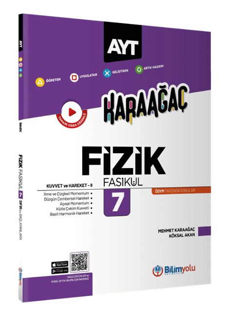 Bilim Yolu YKS AYT Fizik Fasikül-7 Kuvvet ve Hareket-2 Karaağaç Konu Özetli Soru Bankası Bilim Yolu