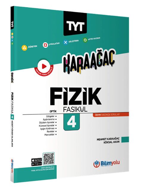 Bilim Yolu YKS TYT Fizik Fasikül-4 Optik Karaağaç Konu Özetli Soru Bankası Bilim Yolu Yayınları