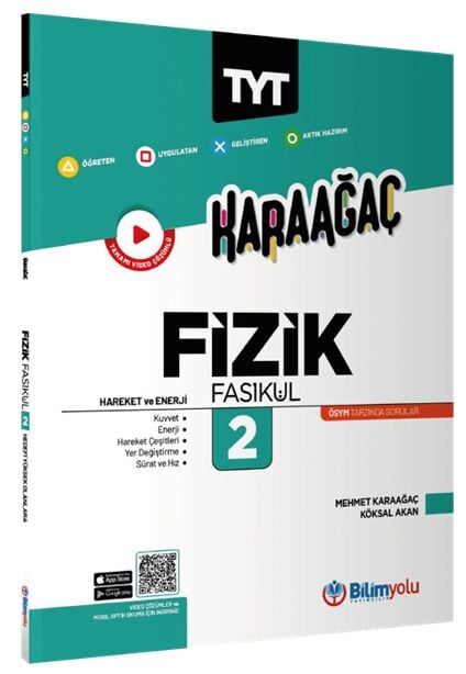 Bilim Yolu YKS TYT Fizik Fasikül-2 Hareket ve Enerji Karaağaç Konu Özetli Soru Bankası Bilim Yolu
