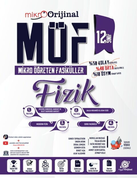 2027 Orijinal 12. Sınıf Fizik MÖF Mikro Öğreten 4 lü Fasikül Seti