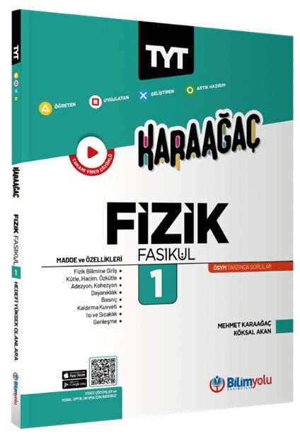 Bilim Yolu YKS TYT Fizik Fasikül-1 Madde ve Özellikleri Karaağaç Konu Özetli Soru Banka Bilim Yolu